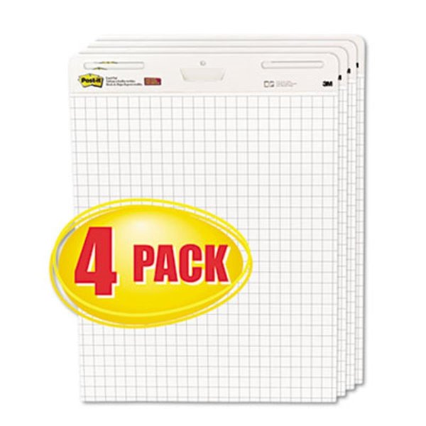 3M 3M 560VAD4PK Self-Stick Easel Pads  Quad Rule  25 x 30  White  4 30-Sheet Pads/Carton 560VAD4PK